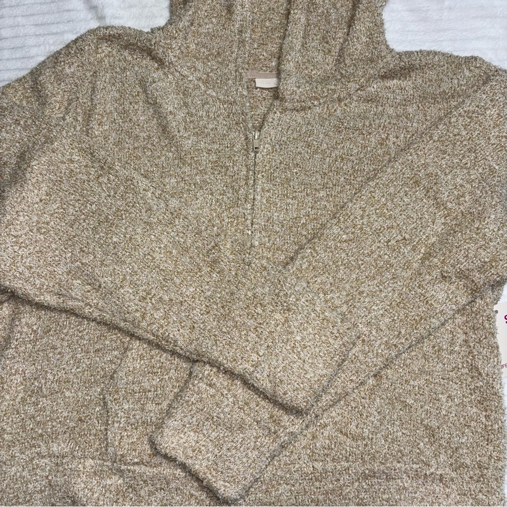 SO Perfectly Soft Tan Comfy Fuzzy Zip Up Hoodie Size 2X